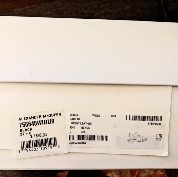 Alexander McQueen 37.5 Lucent black leather cutout lug sole shoes Edgy NWT Box - Picture 16 of 16